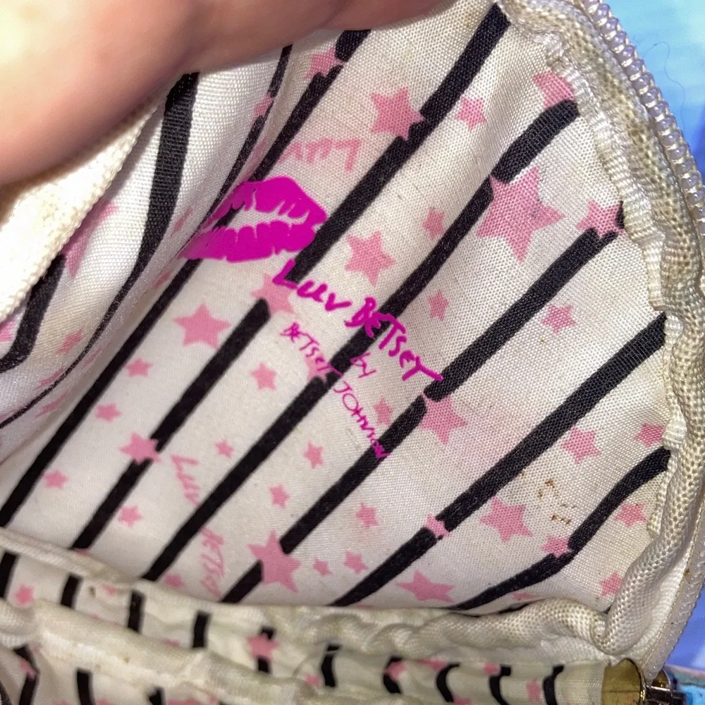 BETSEY JOHNSON Luv Betsey Pineapple Sunglasses Mini Bag Coin Purse Wristlet 6 in